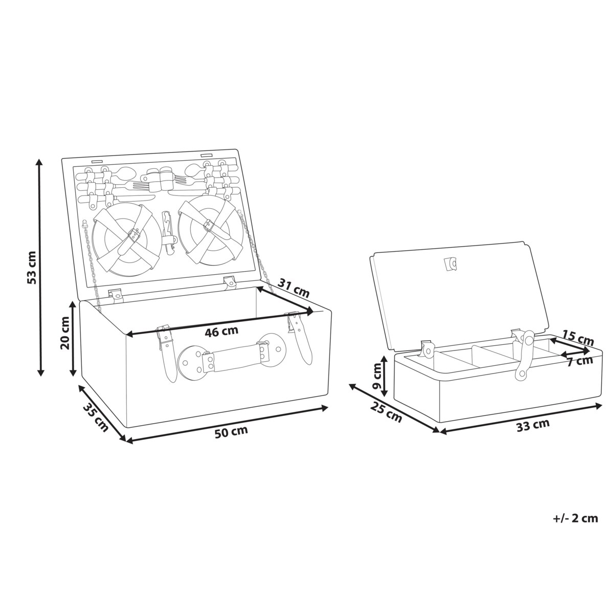 Kosz piknikowy PRUNEAU Plecionka Brązowy