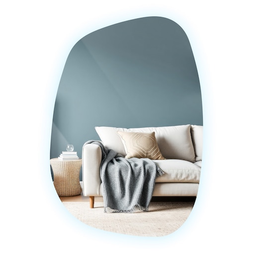 Nieregularne lustro z oświetleniem LED - 55,1x38,2 cm - chłodne światło