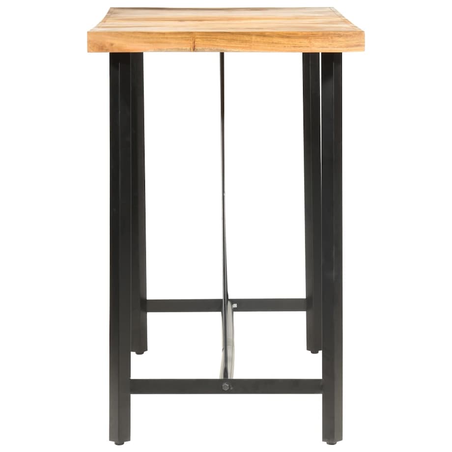 vidaXL 9-cz. zestaw mebli barowych, drewno akacjowe, skóra i płótno