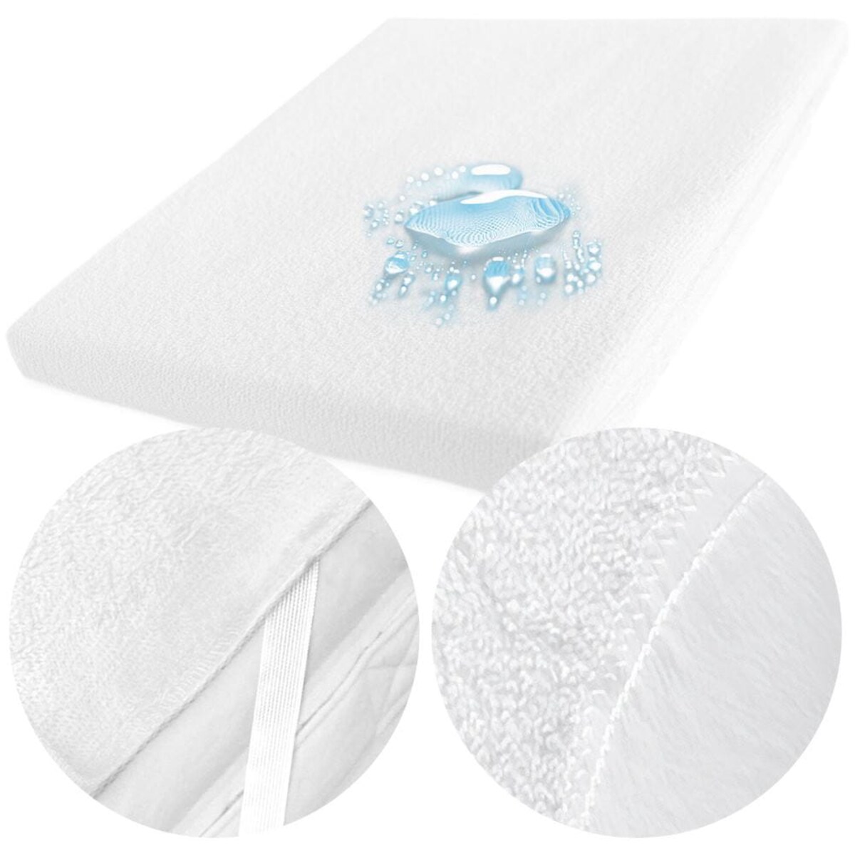 Ochraniacz na materac wodoodporny, rozmiar 180x200 Robson kolor biały