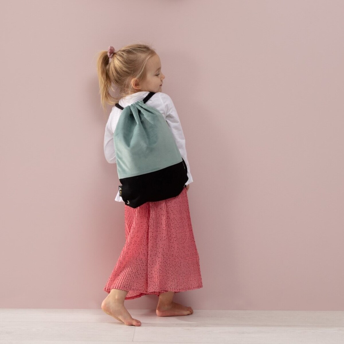 Worek plecak Kiddy Velvet, bordowy, 28x40cm, Posh Velvet