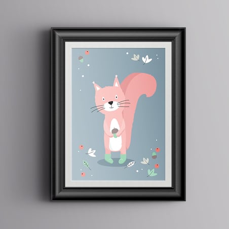 Plakat dla dzieci Wiewiórka psotka 40x50