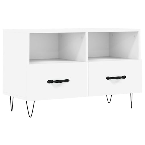vidaXL Szafka pod TV, biała, 80x36x50 cm, materiał drewnopochodny