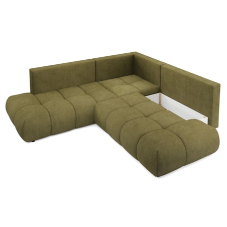 Narożnik pikowany, rozkładany z funkcją spania SOHI, Flow 12 - zielony