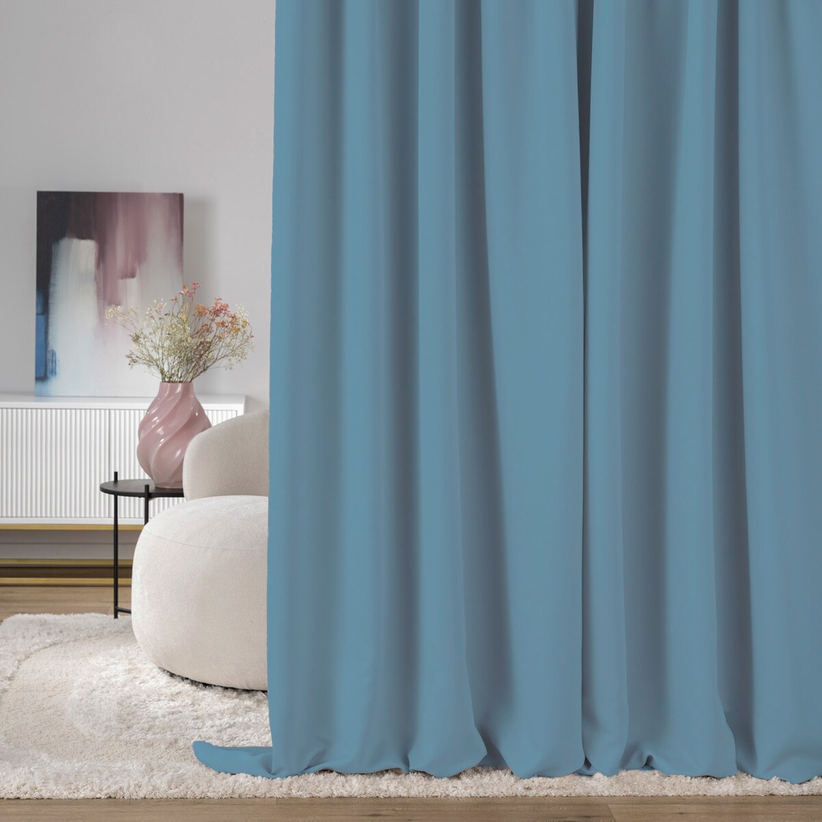 Zasłona zaciemniająca na taśmie marszczącej niebieski 140 x 280 cm 1 szt. 140x280 niebieski