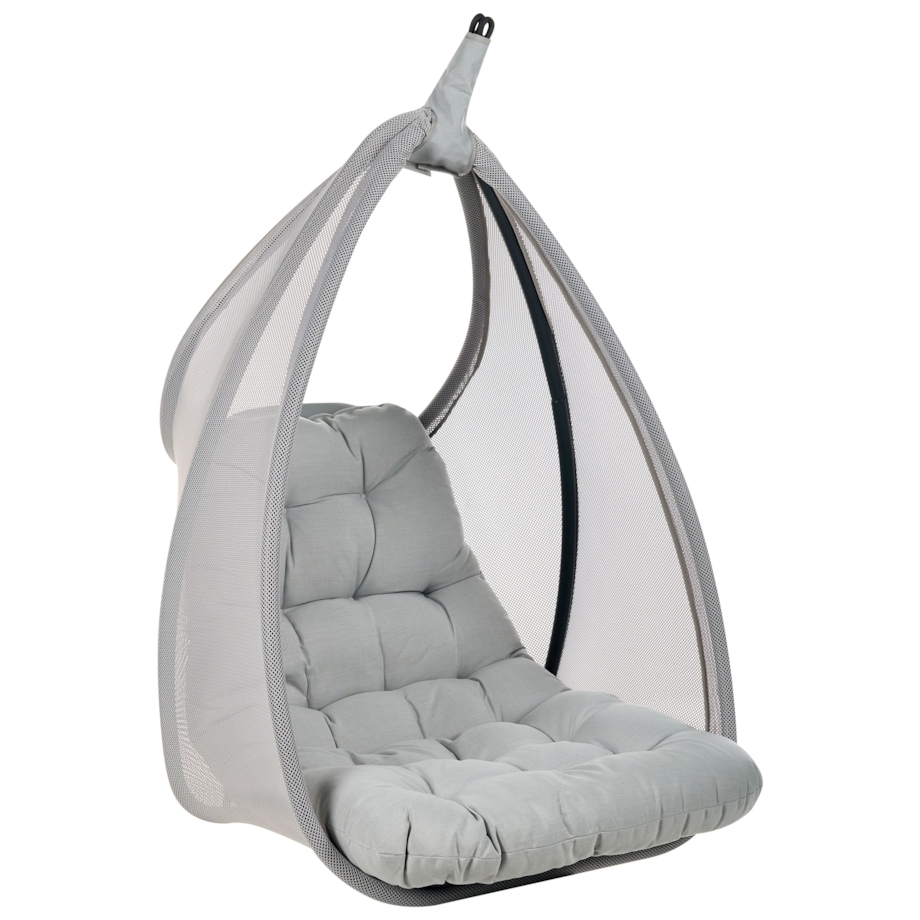 Fotel wiszący ze stojakiem AVEGNO Jasnoszary