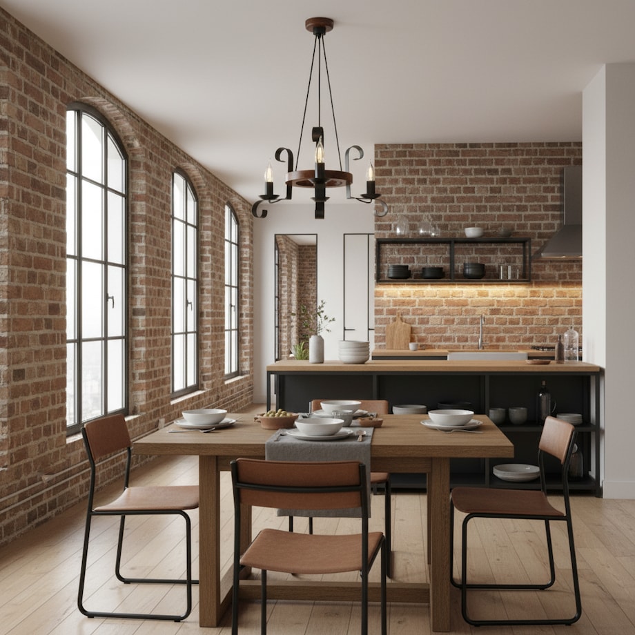 drewniana lampa wisząca edylit 3 punktowa loft retro