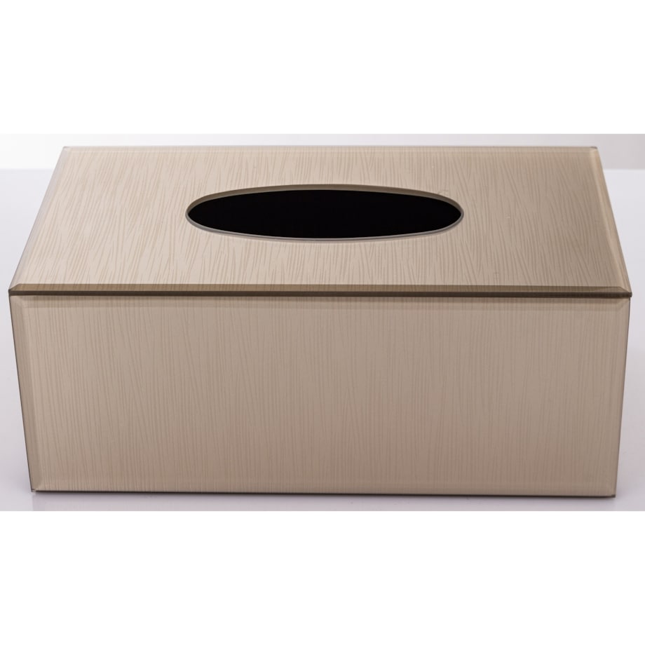 Pudełko na chusteczki 10,5x25,5x14,5 cm szklane szampańskie