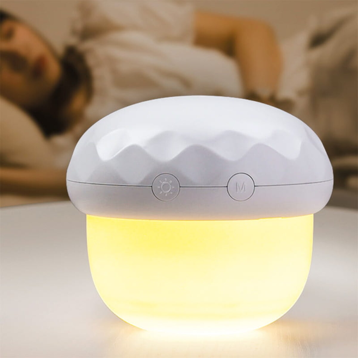 Biała lampka nocna dla dzieci projektor: Grzybek