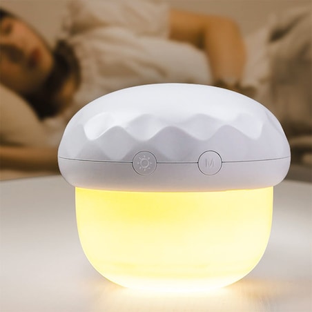 Biała lampka nocna dla dzieci projektor: Grzybek