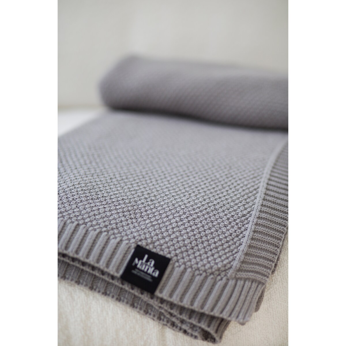 Pled pleciony szary, 130 x 160 cm, La Manta
