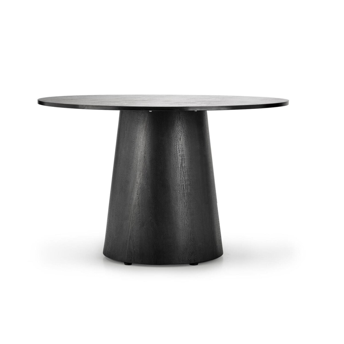 STÓŁ OKRĄGŁY Regin czarny MDF dla 4-5 osób na jednej nodze