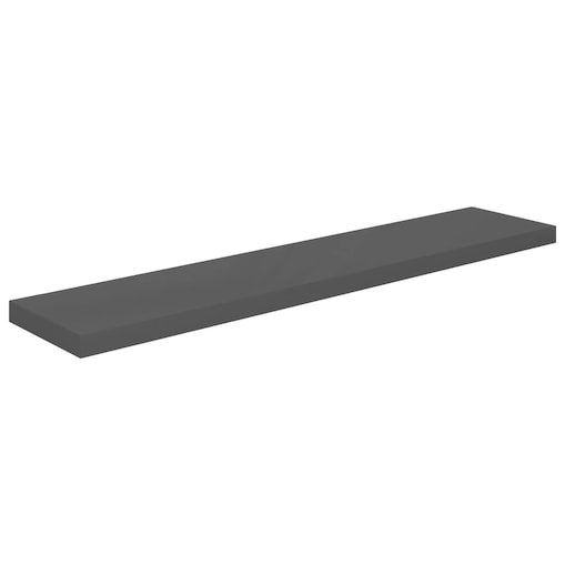 vidaXL Półka ścienna, wysoki połysk, szara, 120x23,5x3,8 cm, MDF