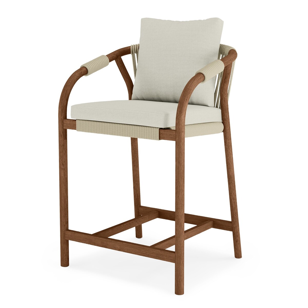 Zestaw ogrodowy: stół i 2 hokery z plecionką ze sznurka Roviga