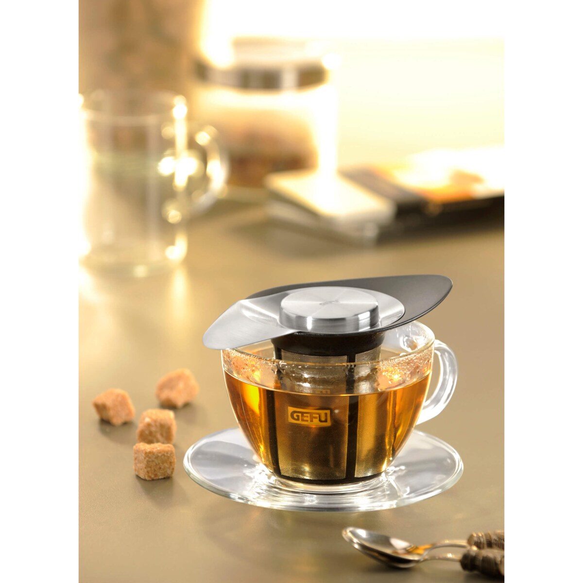 Sitko do herbaty ze stali, klasyczny, pojemny zaparzacz.