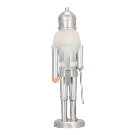 DZIADEK DO ORZECHÓW w koronie 28cm srebrny FIGURKA