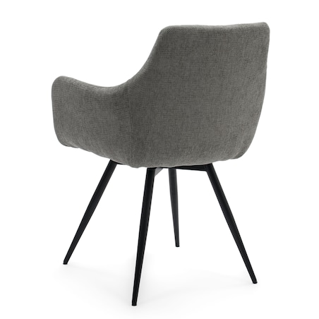 Krzesło tapicerowane obrotowe szenilowe do salonu LUGANO szare