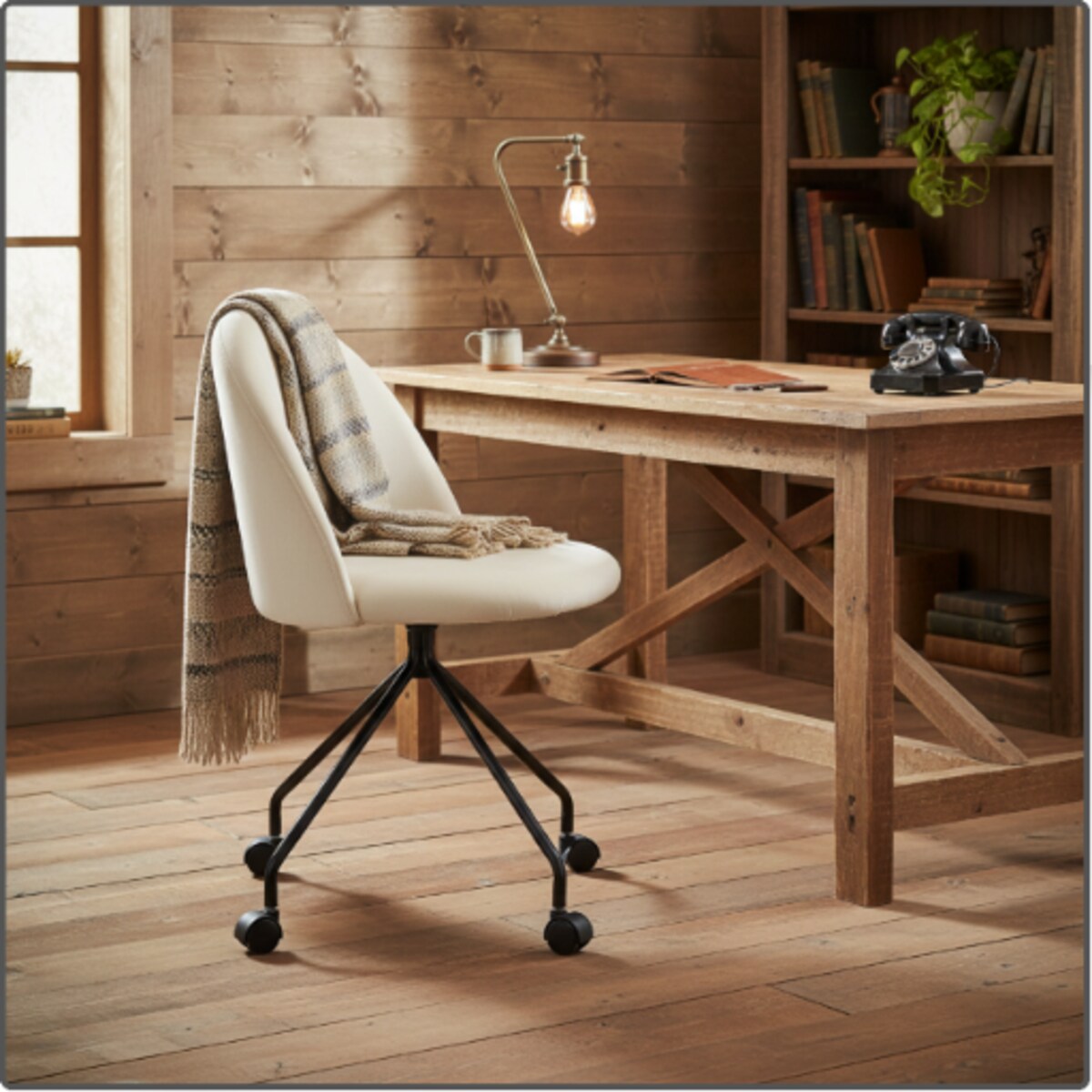 Fotel biurowy krzesło obrotowe do biurka ucznia gabinetu regulowane beżowe