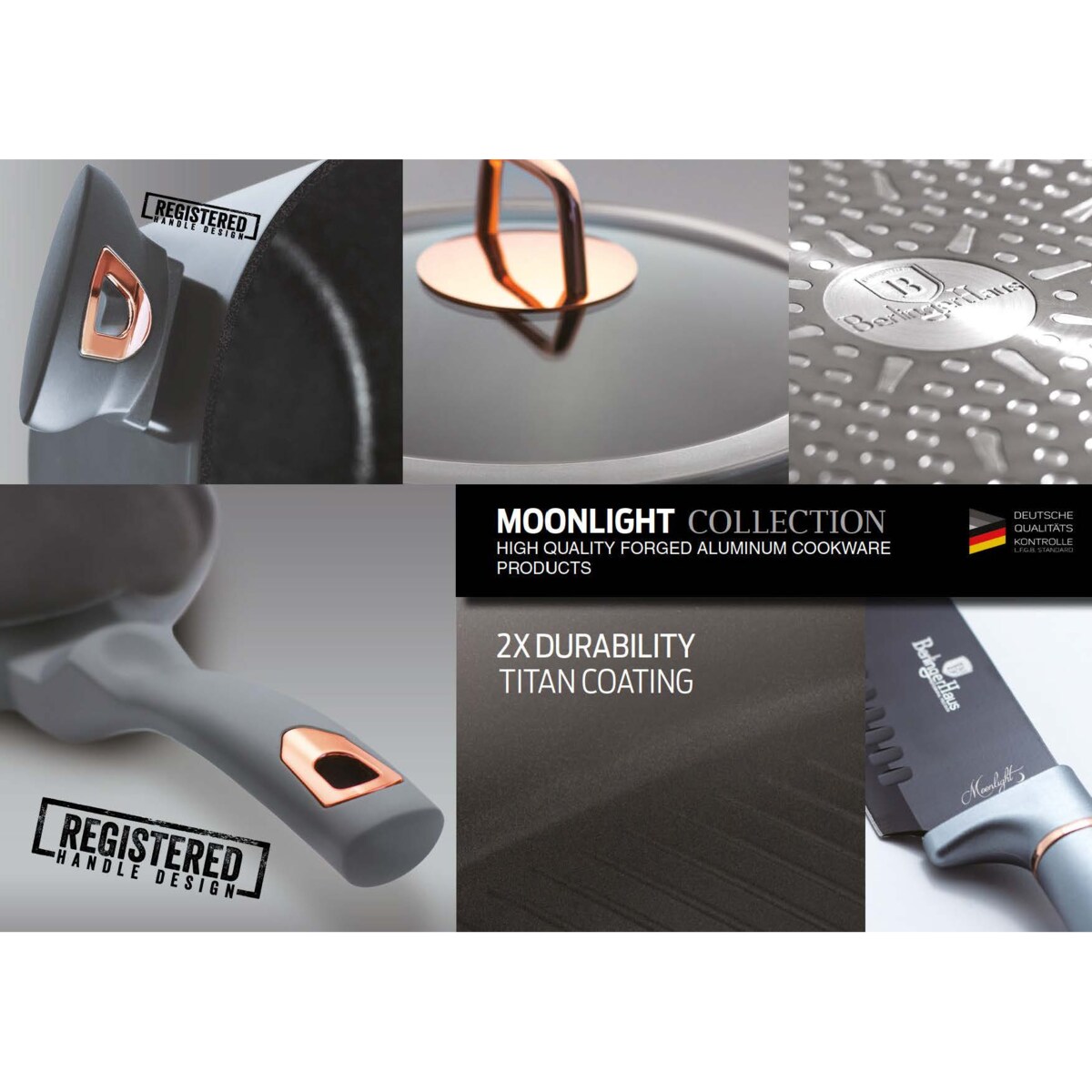 Zestaw przyborów kuchennych 7 elementów BERLINGER HAUS Moonlight