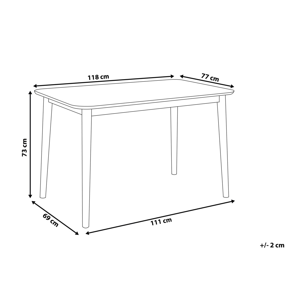 Stół do jadalni 118 x 77 cm ciemne drewno z szarym MODESTO