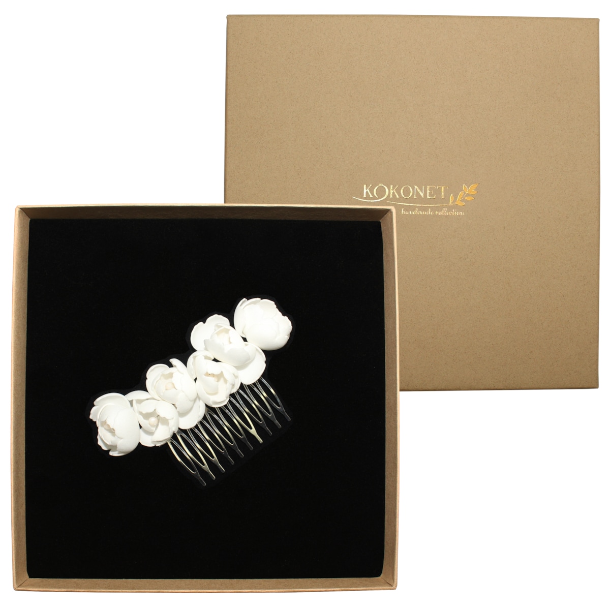 GRZEBIEŃ do włosów grzebyk ŚLUBNY srebrny kwiaty OZDOBA ŚLUBNA boho