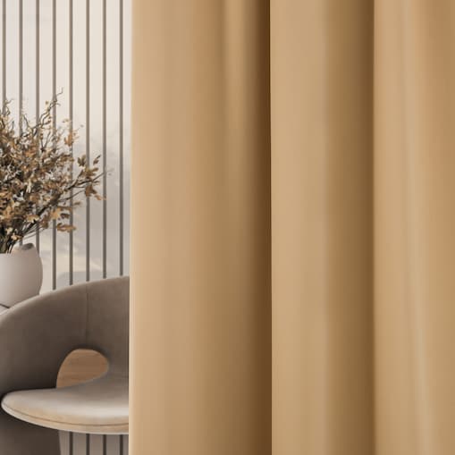 Zasłona zaciemniająca na taśmie marszczącej złocisty beż 140 x 280cm 1 szt. 140x280 beżowy