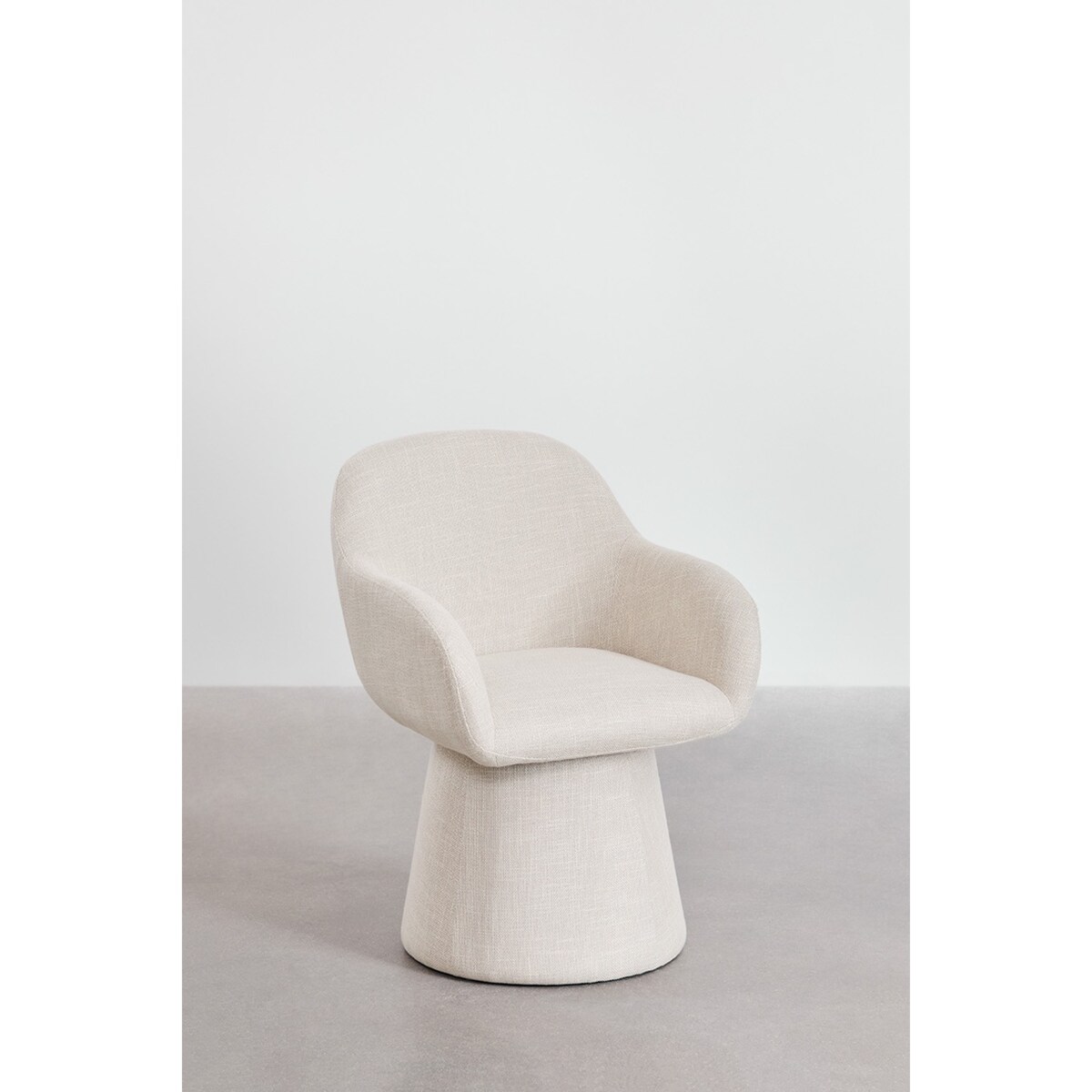 Krzesło do jadalni tapicerowane Erica z podłokietnikami kremowe