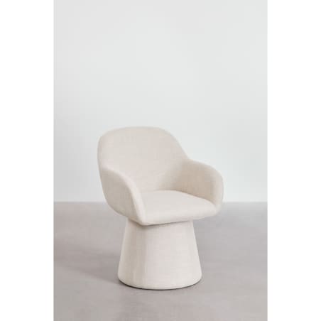 Krzesło do jadalni tapicerowane Erica z podłokietnikami kremowe