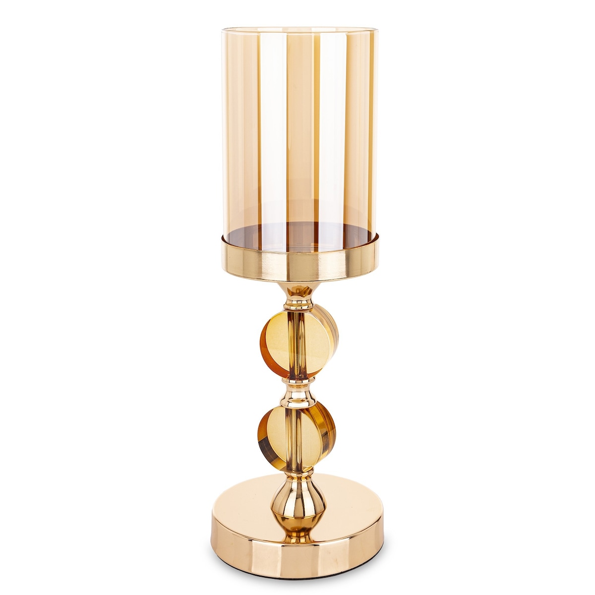 Świecznik złoty 35x12x12 cm LJUS 2 duże kule