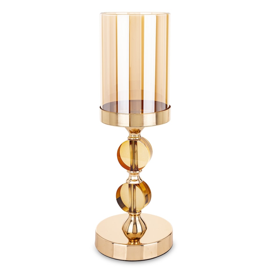 Świecznik złoty 35x12x12 cm LJUS 2 duże kule