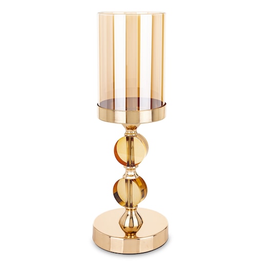 Świecznik złoty 35x12x12 cm LJUS 2 duże kule