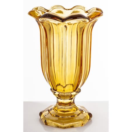 Wazon szklany 32x20x20 cm TAZZA-2 na nóżce bursztynowy