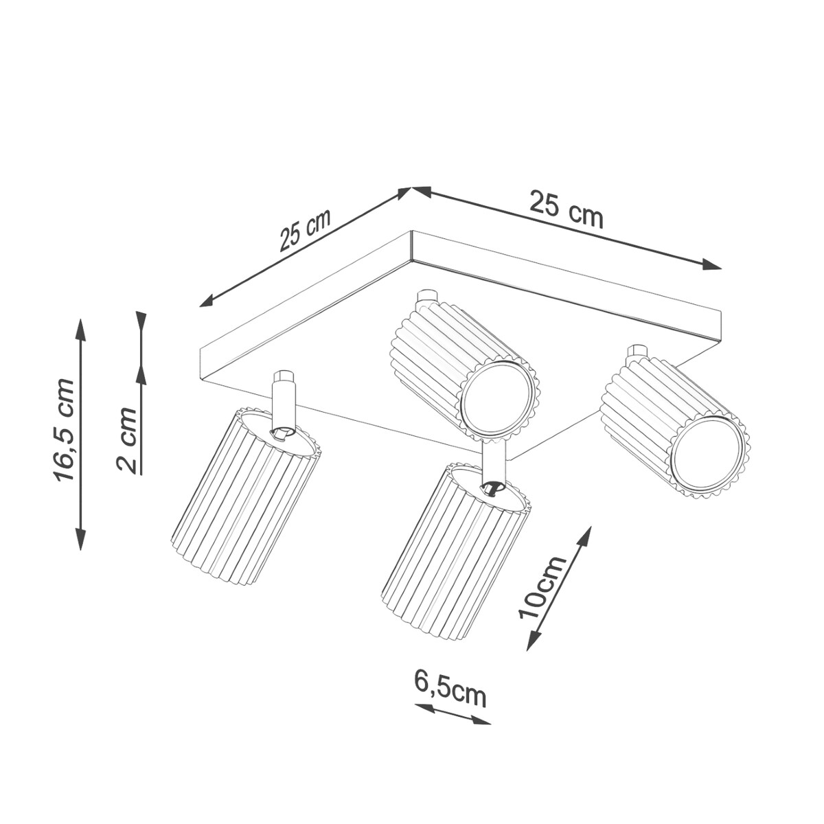 Plafon KARBON 4 ochra czerwona