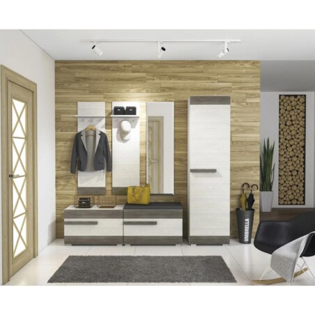 Wieszak do przedpokoju BIANKA sosna śnieżna/szary