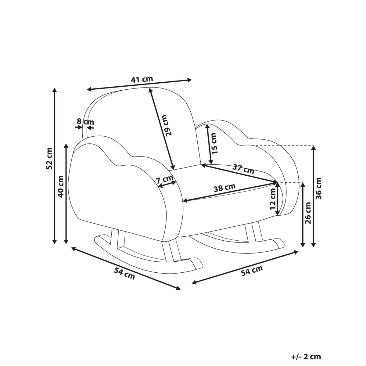 Fotel bujany dziecięcy boucle beżowy SKARE