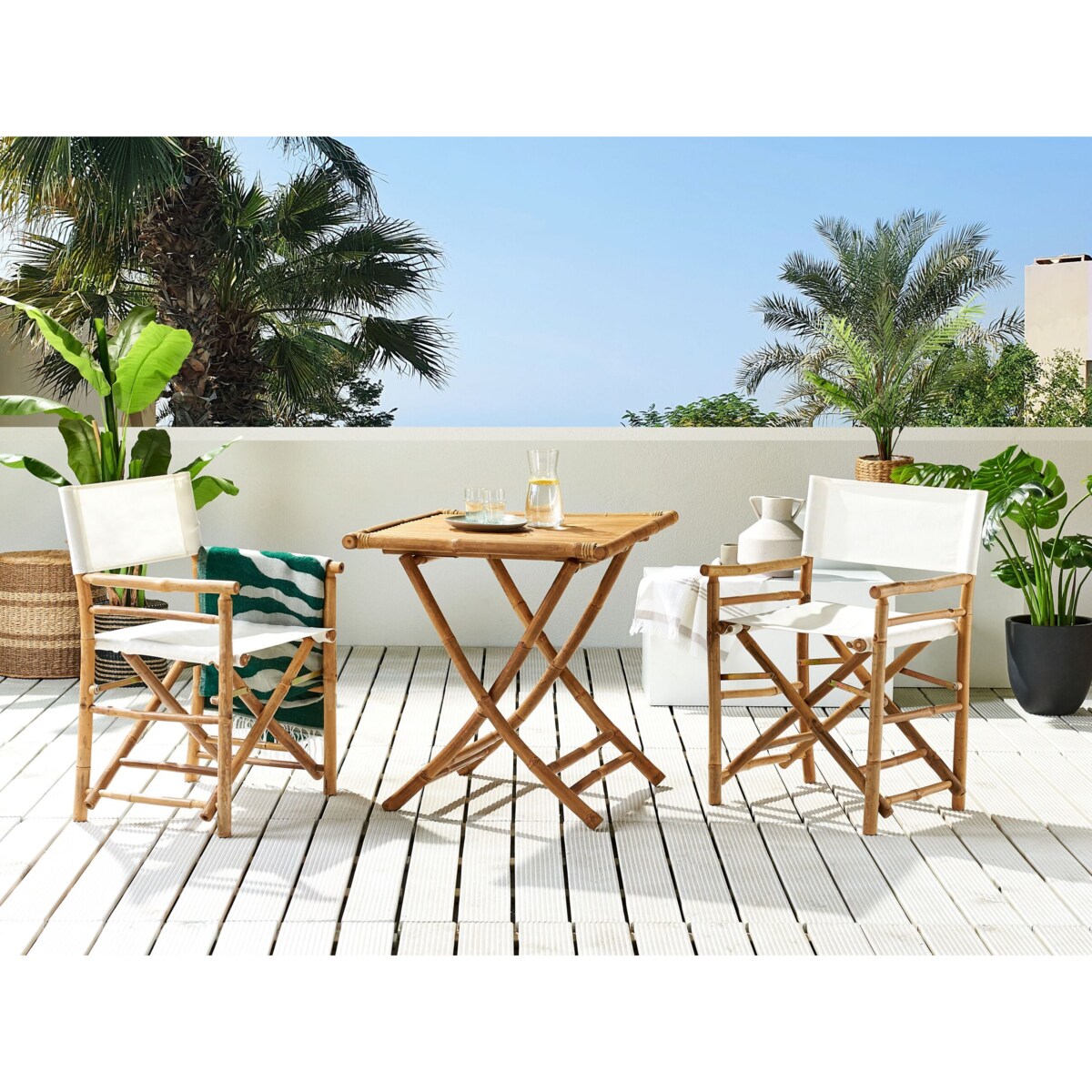 Stolik bistro MOLISE 70 cm 70 cm Bambus Brązowy