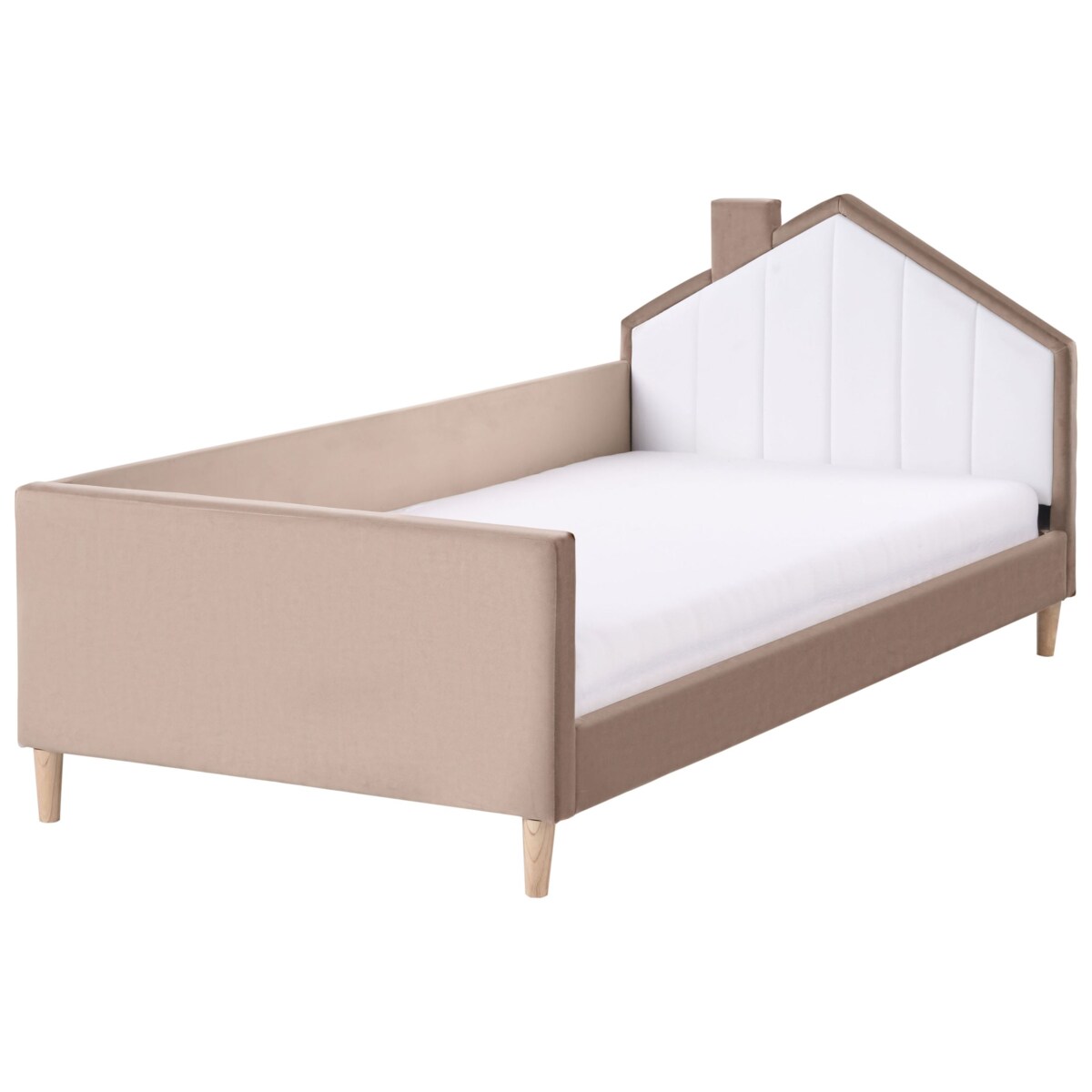 Łóżko Welur KERVAN 90 x 200 cm Brązowy