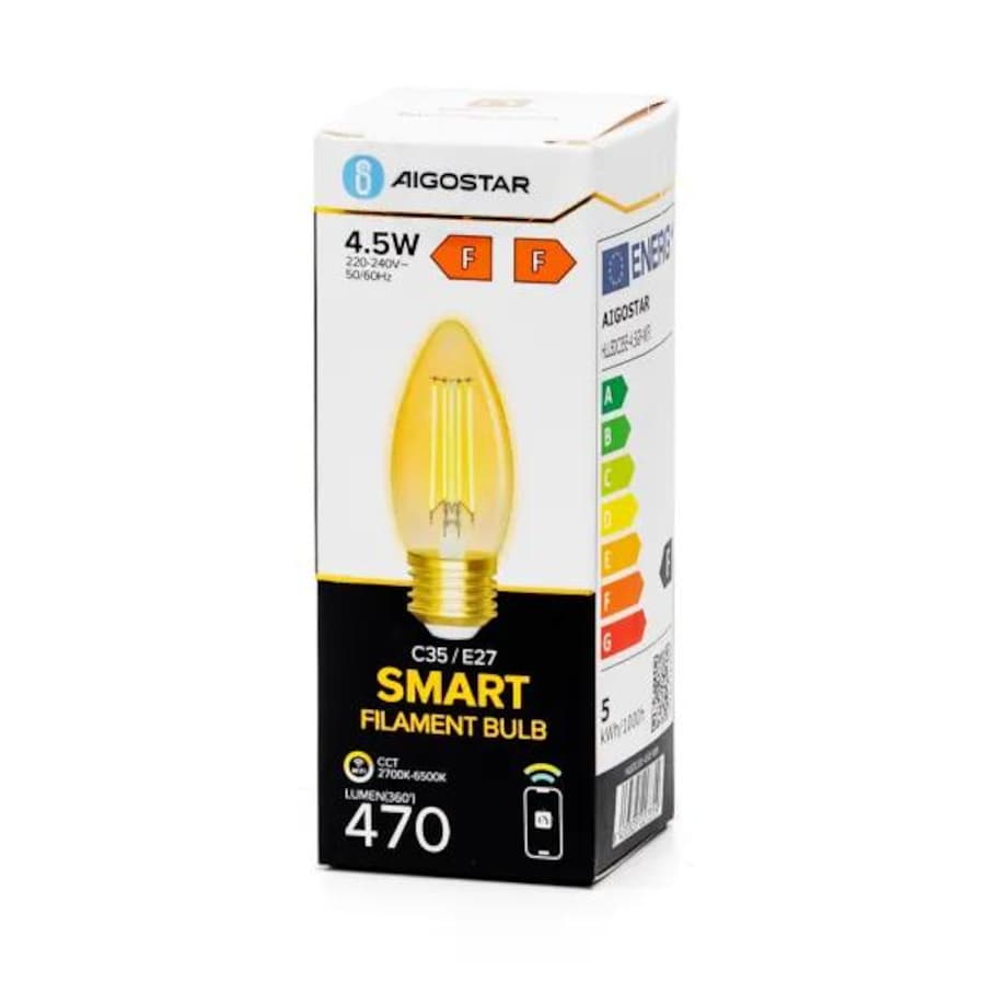 inteligentna żarówka wb c35 e27 wi-fi (bursztynowa)