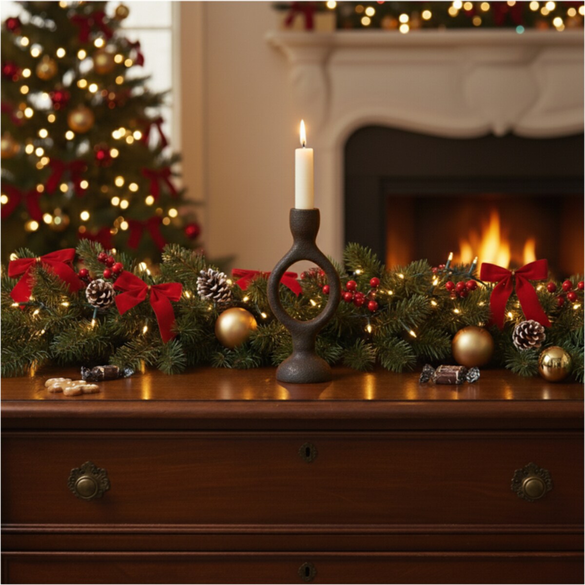 Świecznik Metalowy Na Jedną Świeczkę Uchwyt Na Świecę Stalowy Industrialny