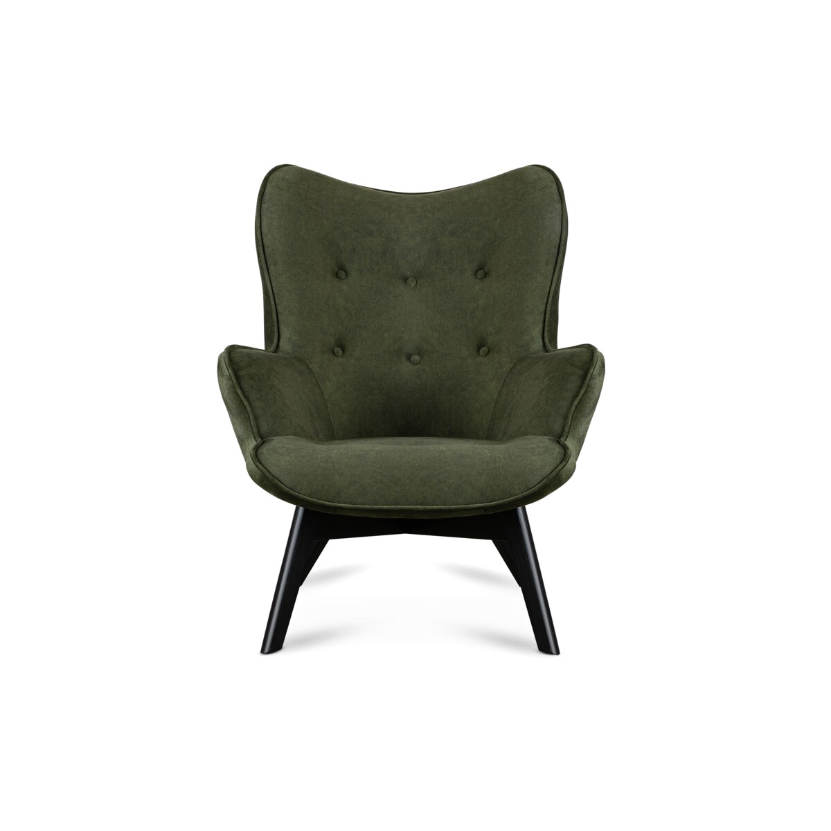 KONSIMO GLORI Fotel wypoczynkowy z weluru i pikowanym wzorem - jasnoszary i ciemnozielony