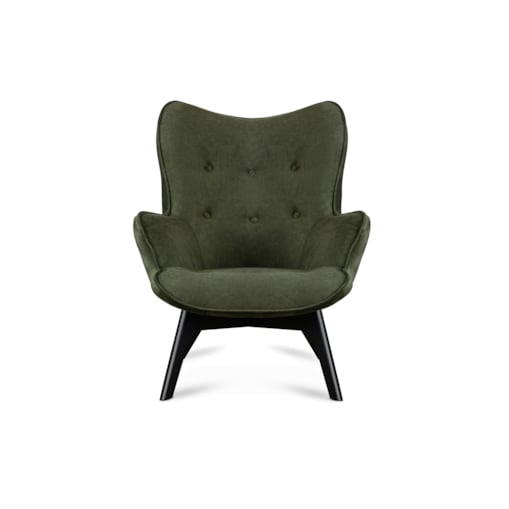 KONSIMO GLORI Fotel wypoczynkowy z weluru i pikowanym wzorem - jasnoszary i ciemnozielony