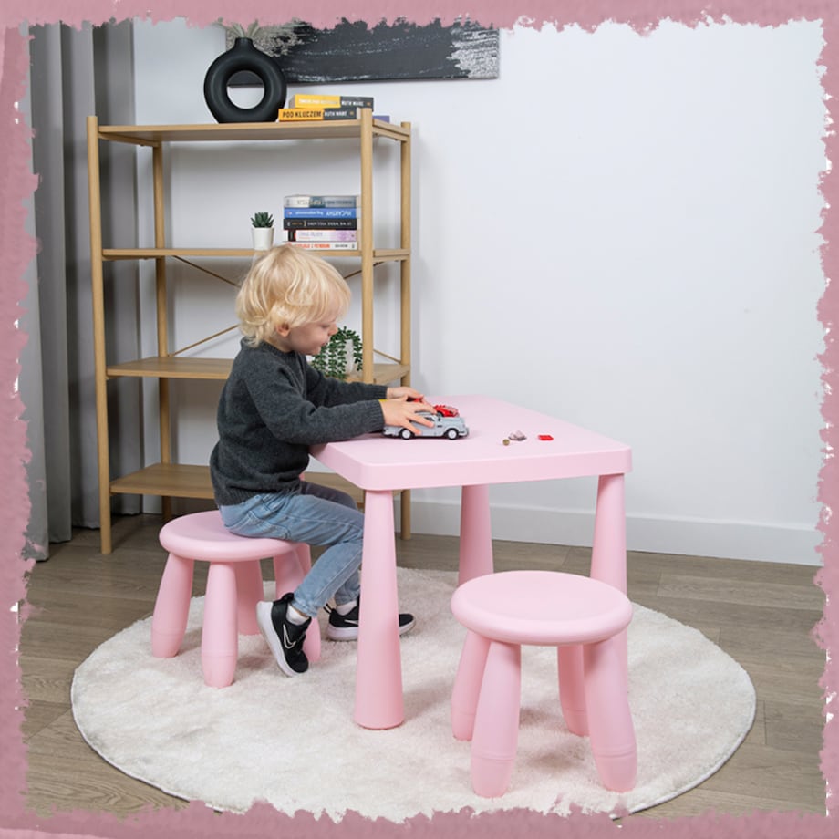 Stolik dla dzieci różowy plastikowy do pokoju dziecka dziecięcy