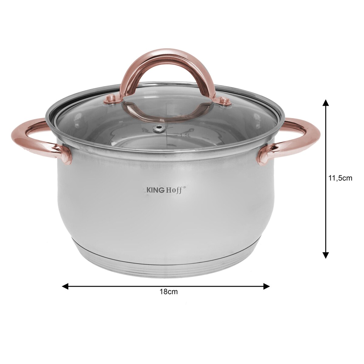 Zestaw garnków stalowych 6 ele. garnki na indukcję komplet Rosegold KINGHOFF