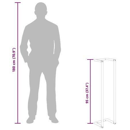 vidaXL Stojak na ręcznik, czarny, 25x20x95 cm, żelazny