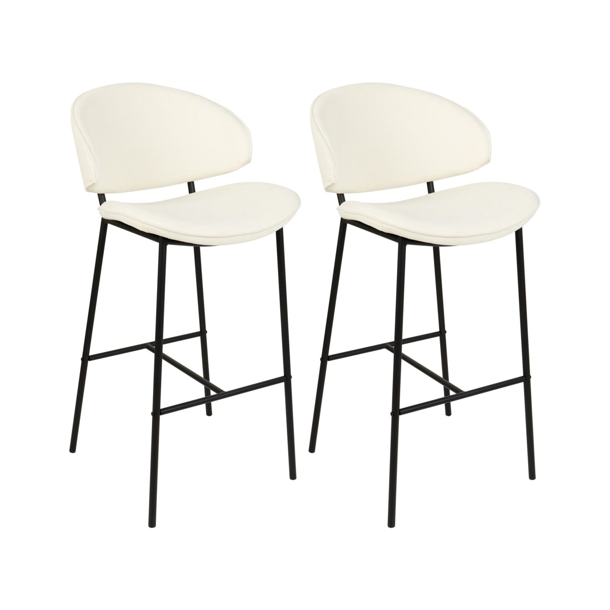 Zestaw 2 krzeseł barowych kremowy KIANA