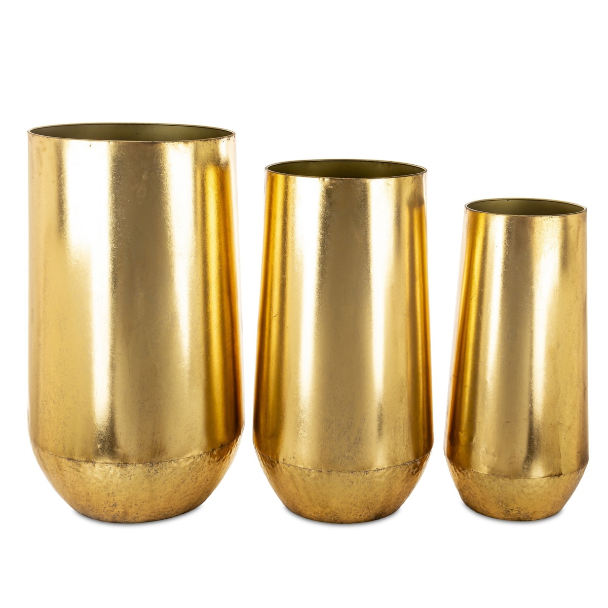 Osłonka 3 szt. metalowe 77x25 i 70x20 i 62x25 cm bardzo wysokie złote