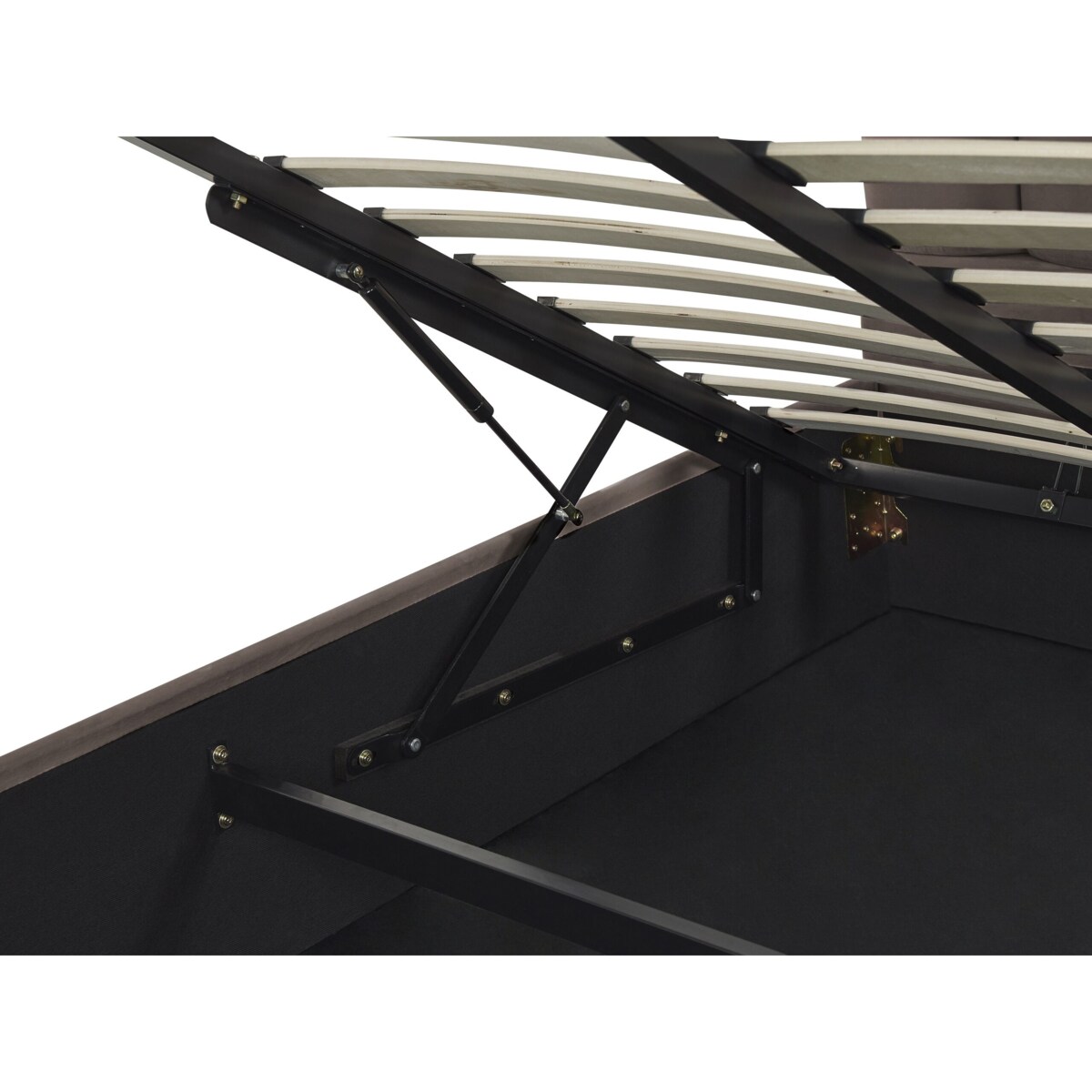 Łóżko z pojemnikiem welurowe 180 x 200 cm beżowoszare VINCENNES