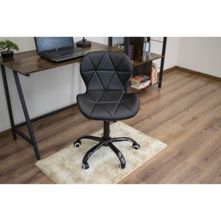 Krzesło Do Jadalni Kuchni Salonu Obrotowe Noto Ekoskóra - Czarne