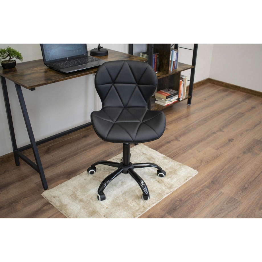 Krzesło Do Jadalni Kuchni Salonu Obrotowe Noto Ekoskóra - Czarne