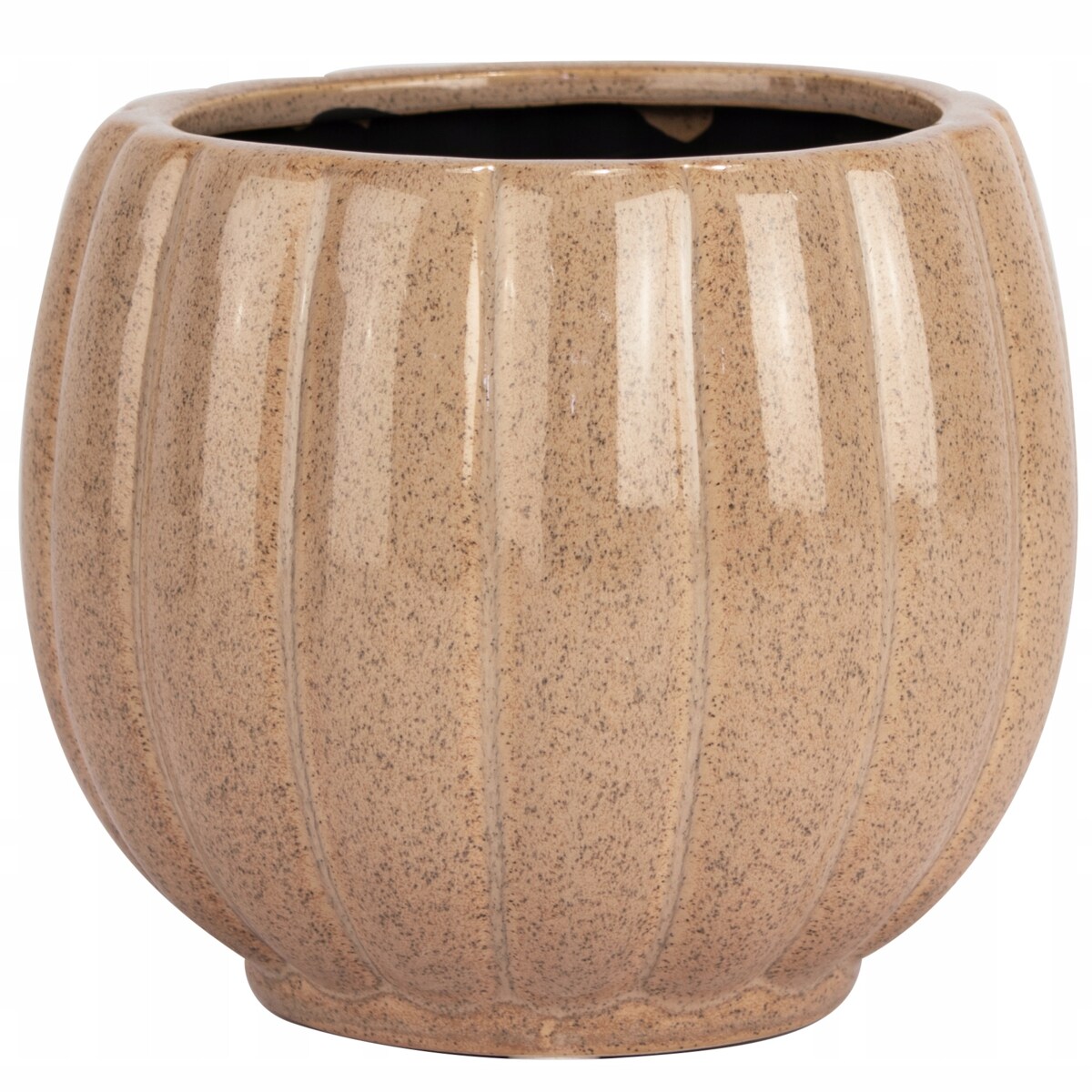 DONICZKA CERAMICZNA NA KWIATY BEŻOWA 13cm mała do salonu domu na prezent